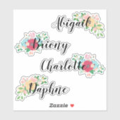 Sticker Joli bouquet floral Ajouter Nom de calligraphie (Feuille)