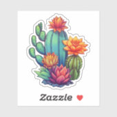 Sticker Joli cactus en fleurs (Feuille)