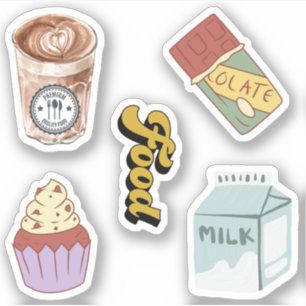 Sticker Joli café chocolat Boisson latte Lait Livre de lai