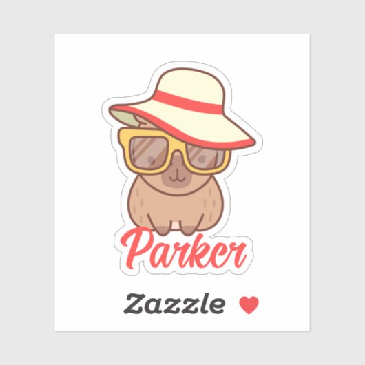 Sticker Joli Capybara moderne Monogramme (Feuille)