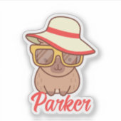 Sticker Joli Capybara moderne Monogramme (Devant)