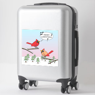 Sticker Joli Cardinal Rouge chanter Joyeux Noël