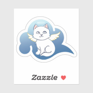 Sticker Joli caricature Angel aile Chat