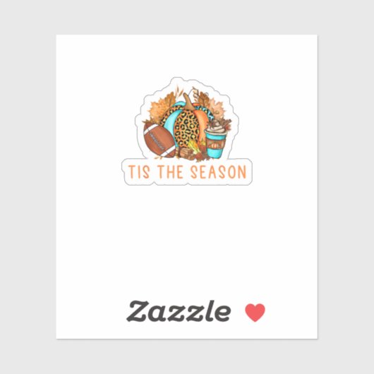 Sticker Joli C'est La Saison Latte Épice De Citrouille Foo (Feuille)