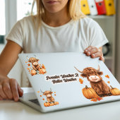 Sticker Joli charmant automne Highland Vache petite feuill