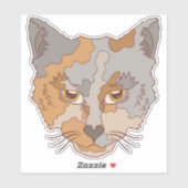 Sticker Joli Chat Calico (Feuille)