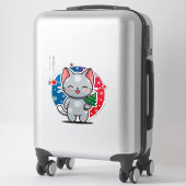 Sticker Joli Chat de Noël (Sur valise)