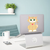 Sticker Joli chat Melin Kitty (Ordinateur portable sur le bureau)