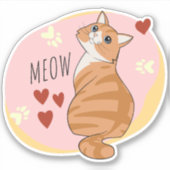 Sticker Joli chat orange (Devant)