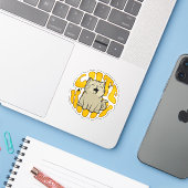 Sticker JOLI CHATON Petit, 3,2 cm (1,25") (Ordinateur portable avec iPhone)