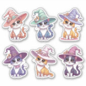 Sticker Joli chats d'Halloween en feuille d'autocollant Ca (Devant)