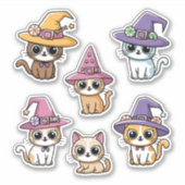 Sticker Joli chats d'Halloween en feuille d'autocollant Ca (Devant)