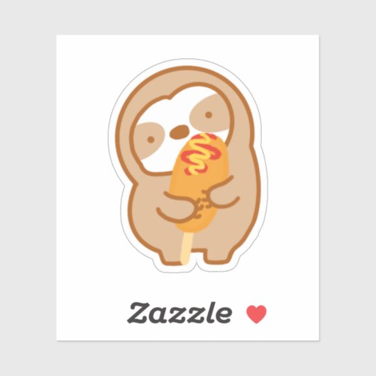 Sticker Joli chien de Corn Sloth (Feuille)