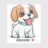 Sticker Joli chiot (Feuille)