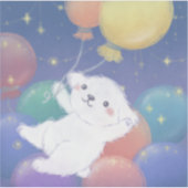 Sticker Joli chiot avec ballons et étoiles (Devant)