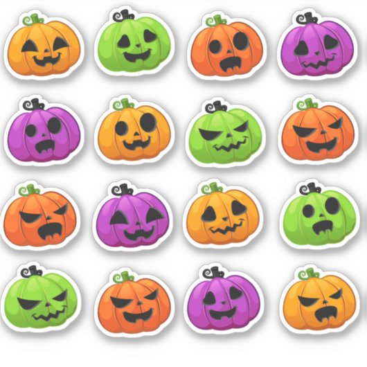 Sticker Joli citrouille d'halloween coloré (Devant)