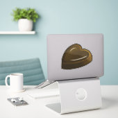 Sticker Joli cœur en chocolat (Ordinateur portable sur le bureau)