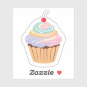Sticker Joli Cupcake Pastel (Feuille)