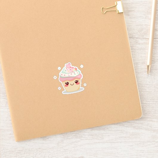 Sticker Joli Cupcake Souriant (Carnet)