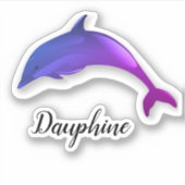 Sticker Joli dauphin violet - ajouter le nom (Devant)