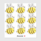 Sticker Joli dessin animé d'abeille style multi pack (Feuille)