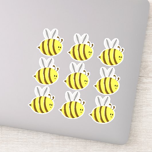 Sticker Joli dessin animé d'abeille style multi pack (Détail)