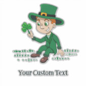 Sticker Joli dessin animé leprechaun avec shamrock et arc- (Devant)