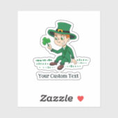 Sticker Joli dessin animé leprechaun avec shamrock et arc- (Feuille)