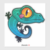 Sticker Joli dessin coloré Gecko (Feuille)