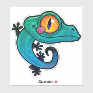 Sticker Joli dessin coloré Gecko