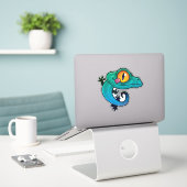 Sticker Joli dessin coloré Gecko (Ordinateur portable sur le bureau)