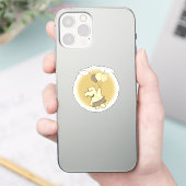 Sticker Joli Dessin Hippo Volant Avec Ballons (Téléphone)