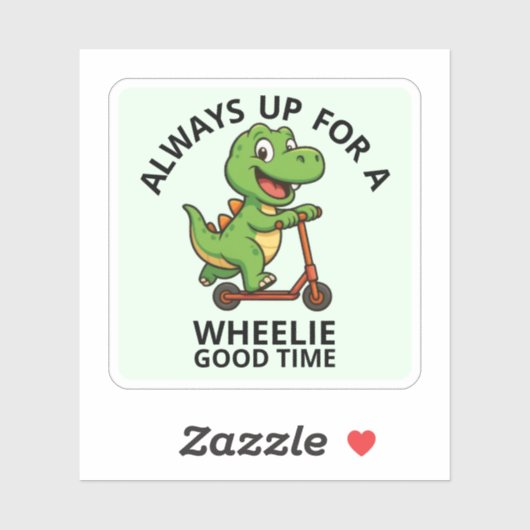 Sticker Joli Dinosaure Vert (Feuille)