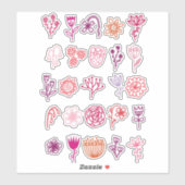Sticker Joli Doodle Fleur (Feuille)