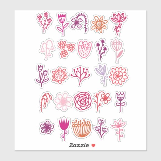 Sticker Joli Doodle Fleur (Feuille)