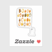 Sticker Joli fantôme BOO Halloween (Feuille)