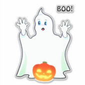 Sticker Joli fantôme et citrouille d'Halloween (Devant)