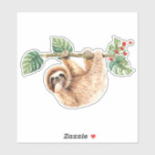 Sticker Joli fentes accroché à l'aquarelle vers le bas (Feuille)