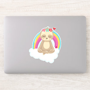 Sticker Joli fentes Brown, Méditant sur un nuage