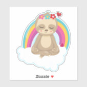 Sticker Joli fentes Brown, Méditant sur un nuage (Feuille)