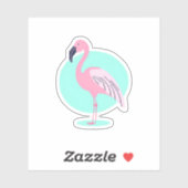 Sticker Joli Flamant rose rose (Feuille)