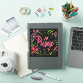 Sticker Joli Floral Inspirationnel Un Mot Objectif (Couverture iPad)