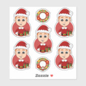 Sticker Joli garçon de Noël avec cheveux de gingembre (Feuille)