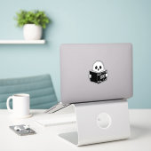 Sticker Joli Ghost Lecture "Boo" - Funny Éffrayant Book Cl (Ordinateur portable sur le bureau)
