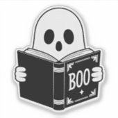 Sticker Joli Ghost Lecture "Boo" - Funny Éffrayant Book Cl (Devant)