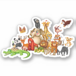 Sticker Joli groupe d'animaux
