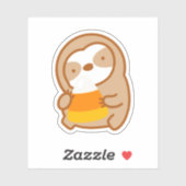 Sticker Joli Halloween Candy Corn Sloth (Feuille)