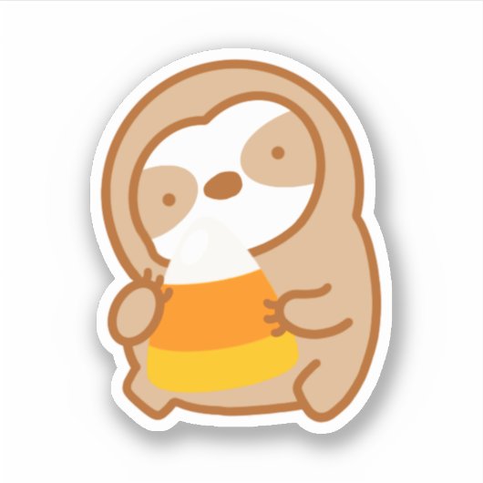 Sticker Joli Halloween Candy Corn Sloth (Devant)