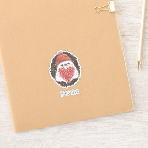 Sticker Joli Hérisson rose Coeur Texte