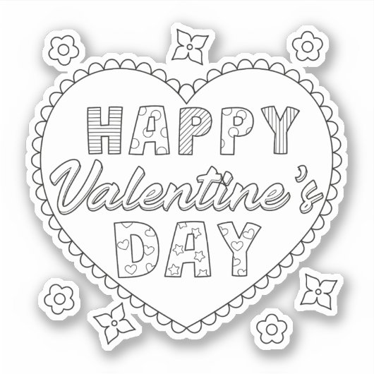 Sticker Joli Heureuse Sainte-Valentin (Devant)